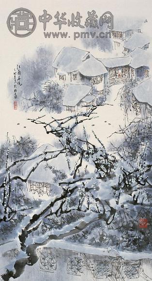 孙君良 1987年作 江南春讯 立轴 设色纸本