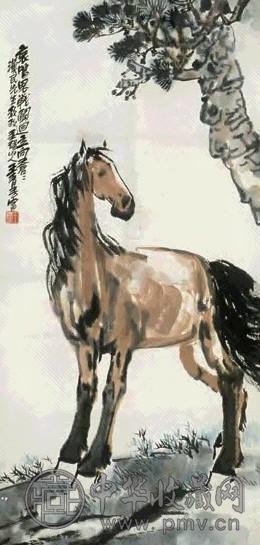 王青芬 立马 立轴 设色