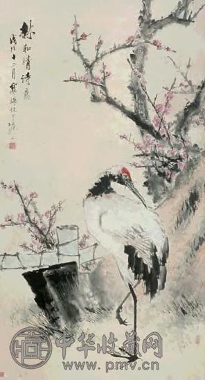 虚谷 梅鹤图 立轴 设色