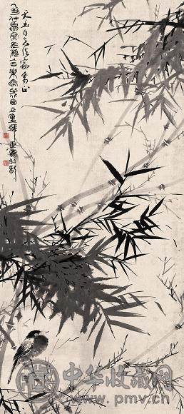 韩天衡 1985年作 花鸟 单片 设色纸本