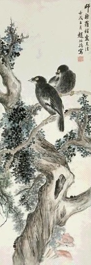 赵叔孺 八百遐龄 立轴 设色