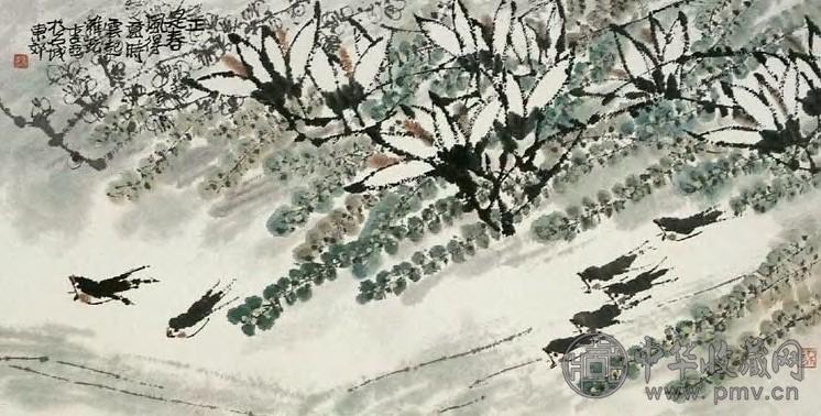 李亚 正是春风得意时 镜心 设色