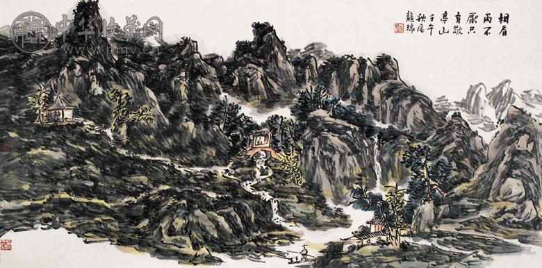 龙瑞 2002年作 唐人诗意图 镜心 设色纸本