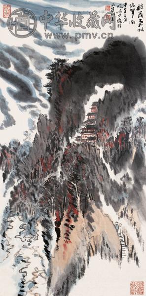 陆俨少 霜林凝翠 设色纸本