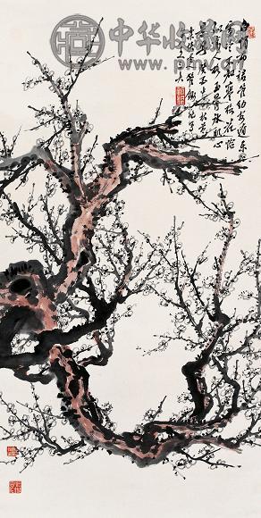 管锄非 1993年作 玉骨冰肌丹心 立轴 设色纸本