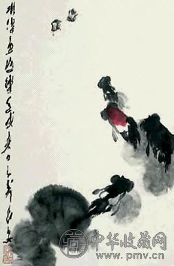 王子武 金鱼 立轴 设色纸本