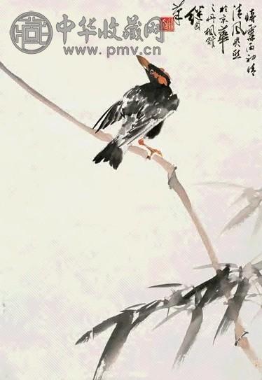 刘继卣 竹雀图 镜心 设色纸本