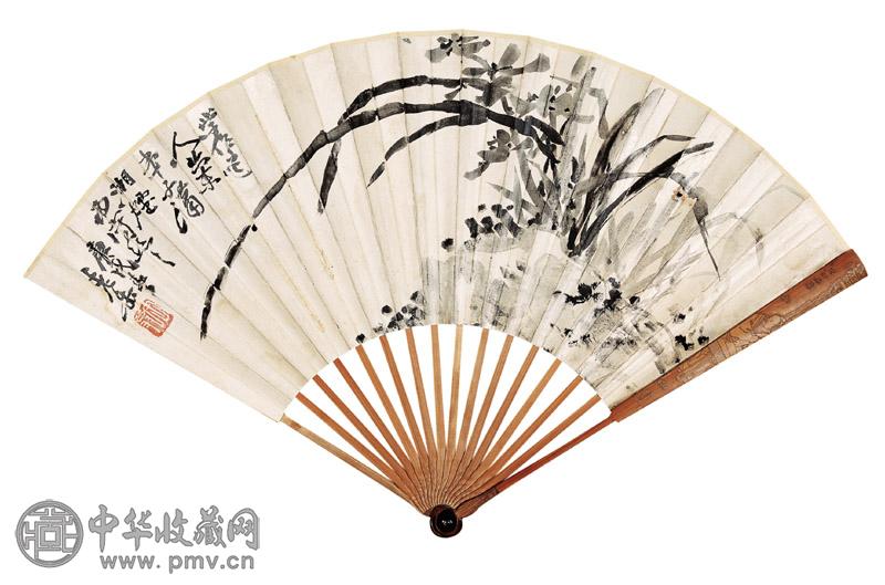 吴昌硕 兰石图 设色纸本