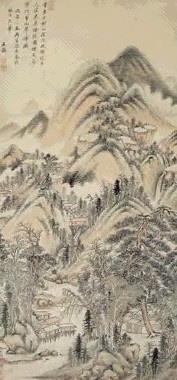 明末清初 王鉴 翠峰草堂 轴