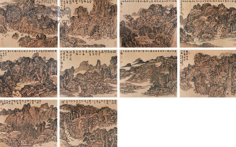 王镛 2005年作 山水册 册页(10开) 设色纸本