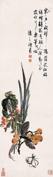 吴熙载 端阳思怀图 立轴 设色纸本