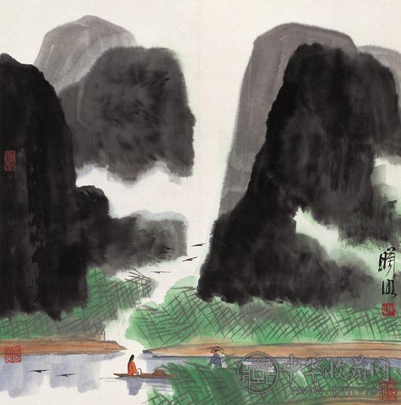 林曦明 山水 立轴 设色纸本