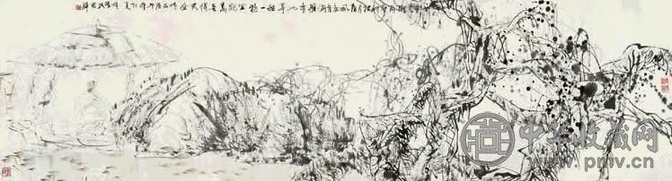 王明明 1990年作 水轩花榭 镜心 水墨纸本