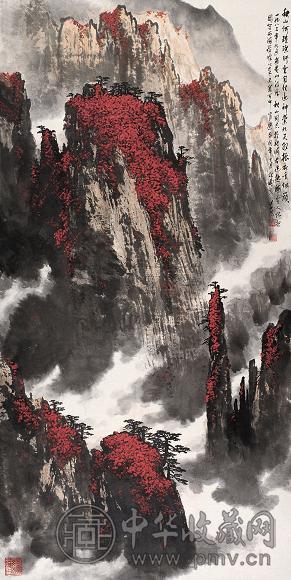 魏紫熙 1983年作 西海群峰图 立轴 设色纸本