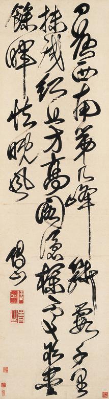 傅山 草书条幅 立轴 水墨纸本