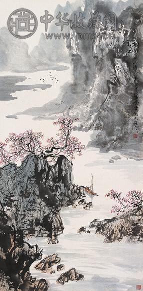 张登堂 1982年作 春江图 立轴 设色纸本