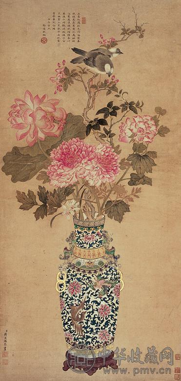 蒋廷锡 荣华富贵图 立轴 设色纸本