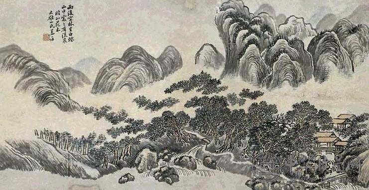 姜筠 山水 立轴 设色