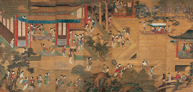 仕女通景 立轴 设色绢本