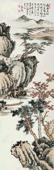 周元亮 山水 立轴 设色