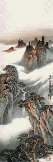 苏春生 2004年作 浮岚叠嶂幽穀松声 镜片 纸本