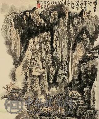 近现代 黄秋园 飞泉绣户凉 镜心