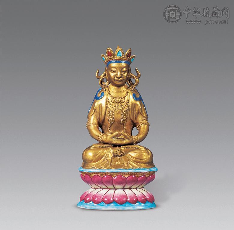 清 粉彩描金佛像