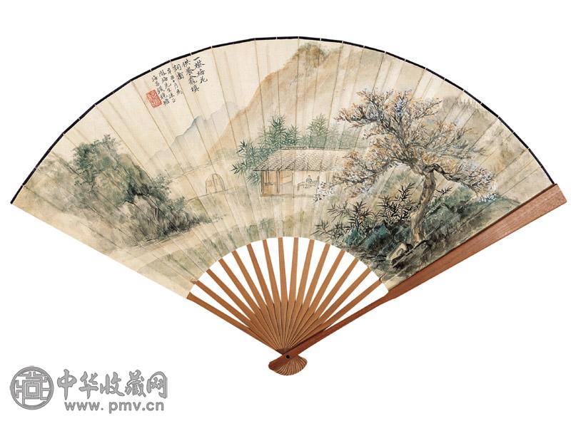 钱镜塘 一树梅花 设色纸本