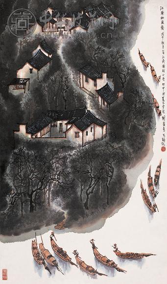 贾又福 1978年作 山水 立轴 设色纸本