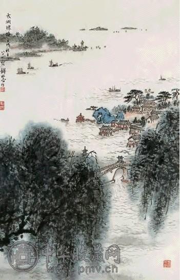 钱松嵒 1982年作 太湖胜境 镜心 设色纸本