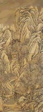 清 关槐 白雪峻壁 轴