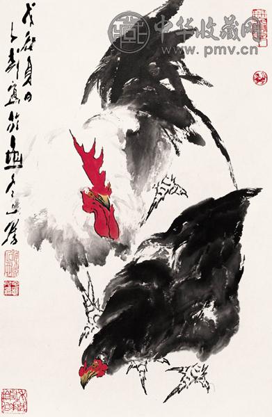 王子武 双吉 设色纸本