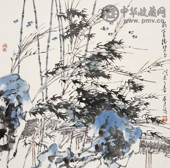 孙君良 1988年作 新篁摇碧玉 镜心 设色纸本