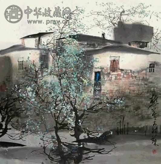 刘懋善 古城水乡 镜心 设色纸本