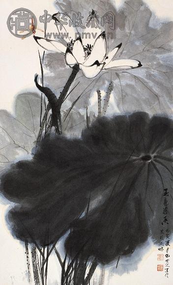 田世光 1986年作 荷花 镜心 设色纸本