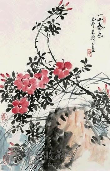 朱颖人 一山春色 立轴 设色纸本