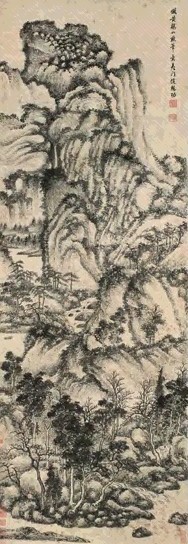 侯懋功 青卞隐居图 立轴 水墨纸本