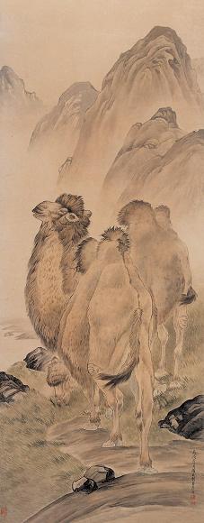 刘奎龄 骆驼图 立轴 设色纸本