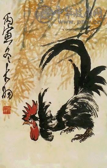 陈大羽 鸡 镜心 设色纸本