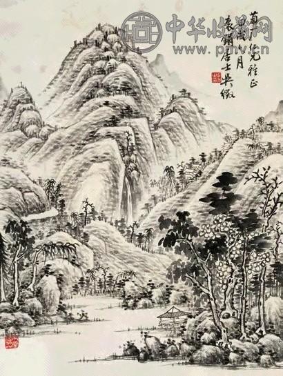 吴待秋 1934年作 山水 立轴 纸本