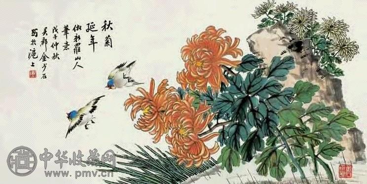 金少石 花鸟 镜心