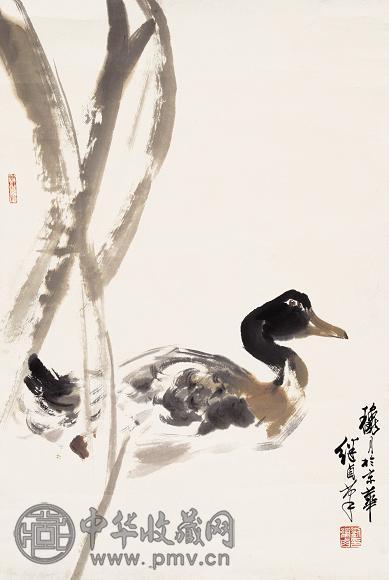 刘继卣 鹅 立轴 设色纸本