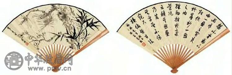 汤滌 花卉 成扇