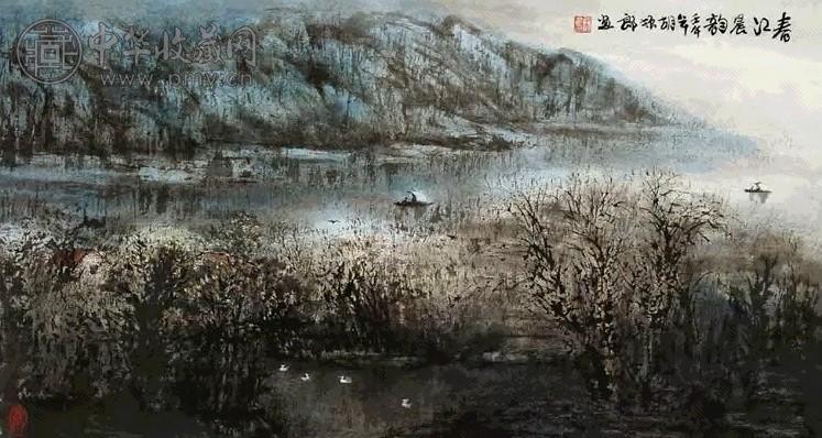 胡振朗 2002年作 春江晨韵 镜心 纸本