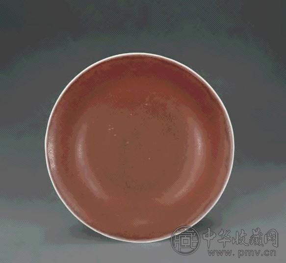 清乾隆 祭红釉盆