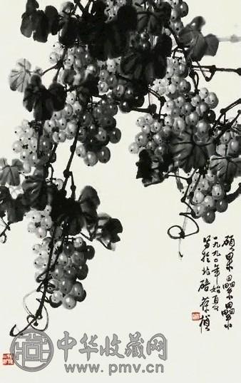 苏葆桢 葡萄 立轴 纸本