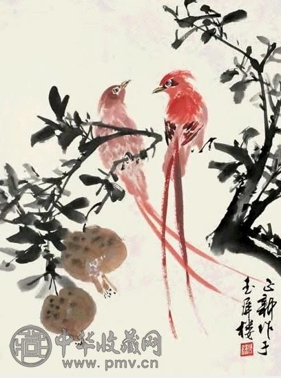杨正新 花鸟 立轴 设色纸本