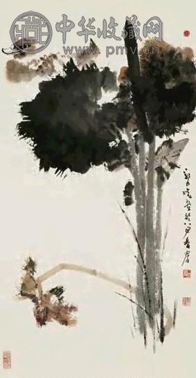 郑乃珖 秋荷鸭趣 立轴 设色纸本