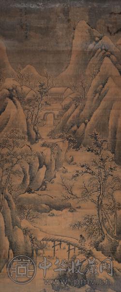 蓝瑛 雪天高士图 水墨纸本