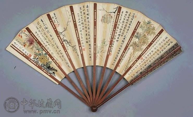 陶云 1934年作 书画 扇面 设色纸本